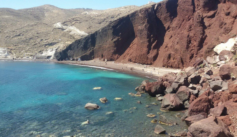 Semi Private Cruise to Caldera, Oia, Hot Springs, Swim at Red & White Beach