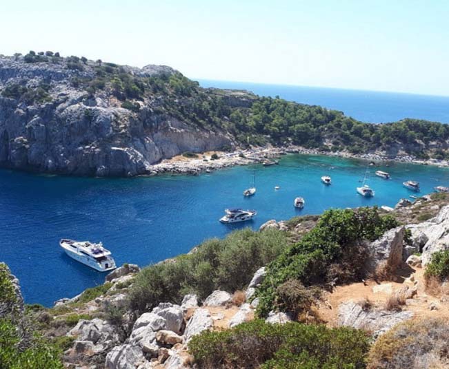 Group Cruise Tour to East Beaches of Rhodes with Buffet on board
