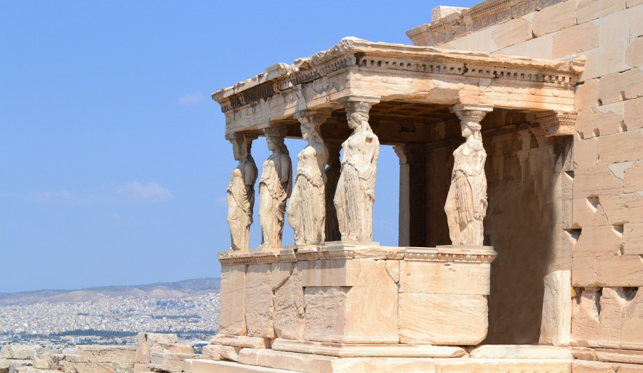 Acropolis and Parthenon viewed from Athens on a cruise port stop from Piraeus