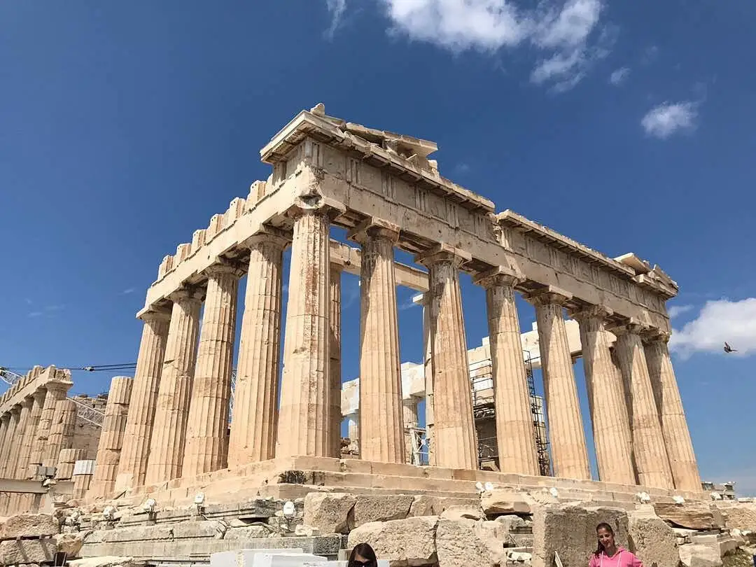 The Parthenon on the Acropolis of Athens under a clear blue sky